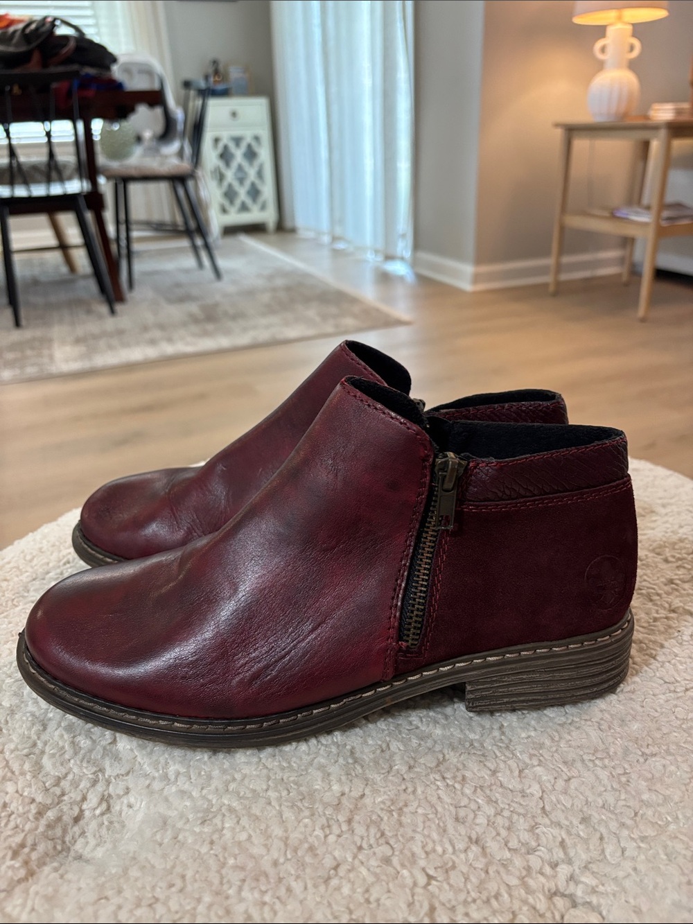 rieker leather Womens Boots booties zip NEW size 40
